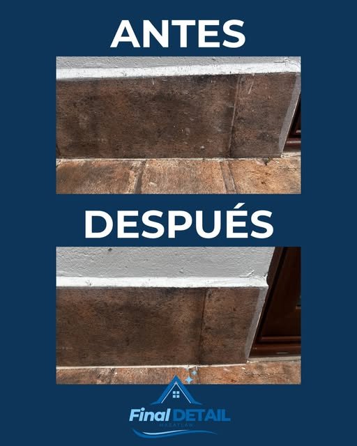 Antes y después de limpieza post-construcción
